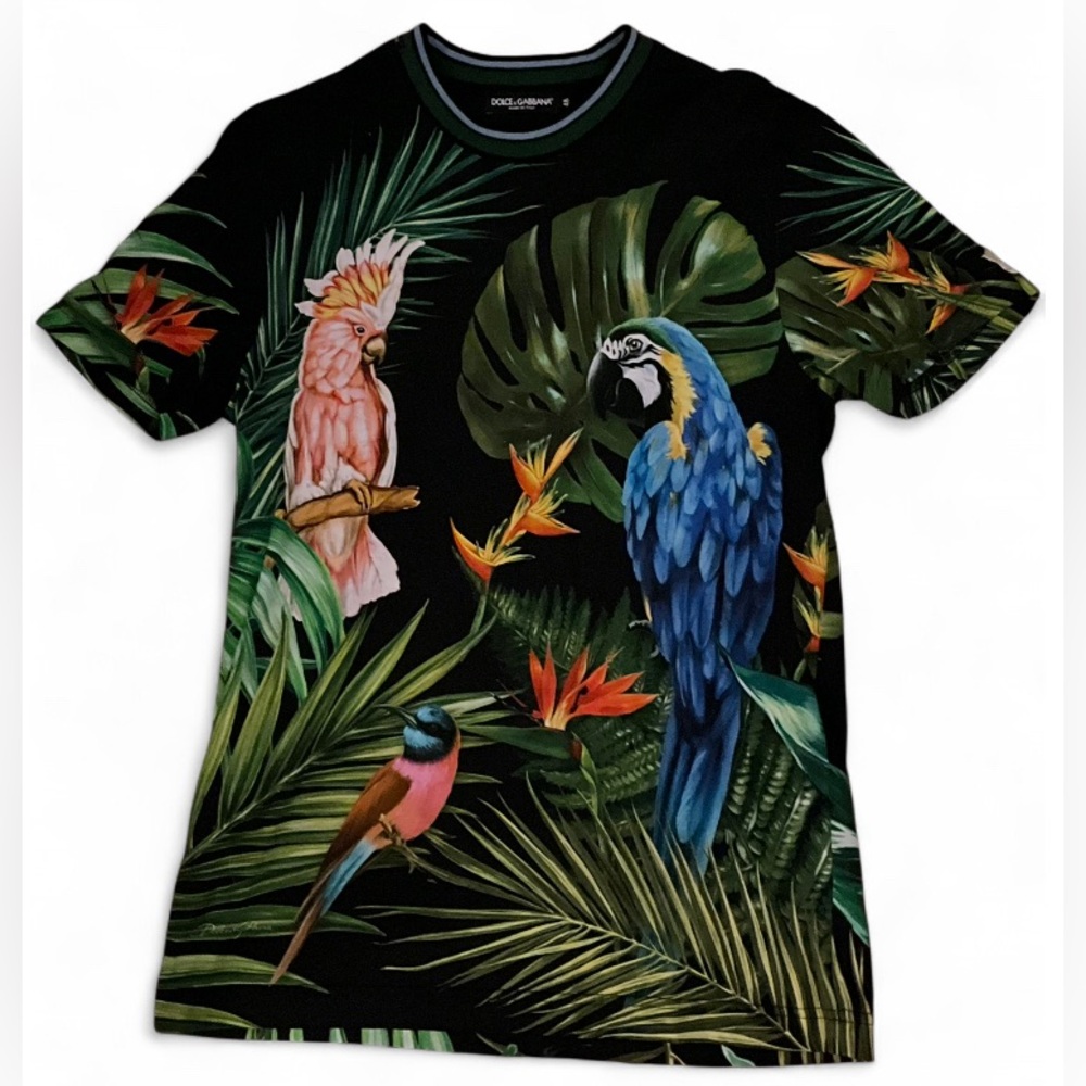 Dolce & Gabbana Tropical Shirt Slim Fit Cotton Short Sleeve Men 48 IT